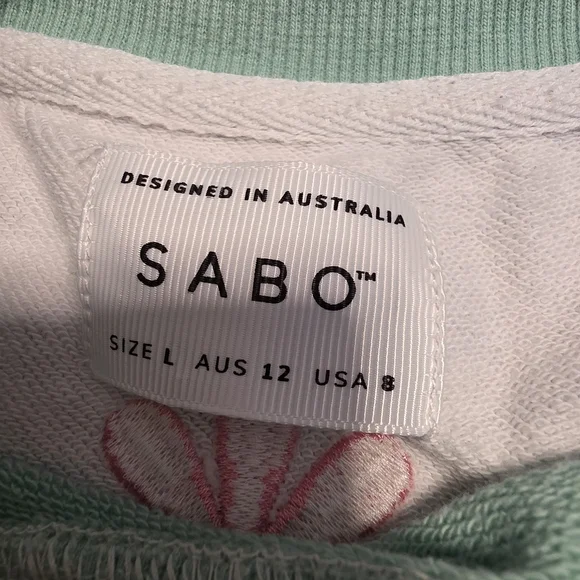 SABO ($164) Crewneck Sweatshirt Colorblock Logo Graphic Oversized L - Picture 3 of 7
